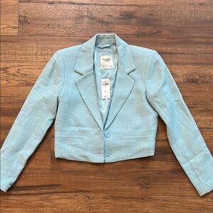 Abercrombie  Blue Tailored Cropped Blazer